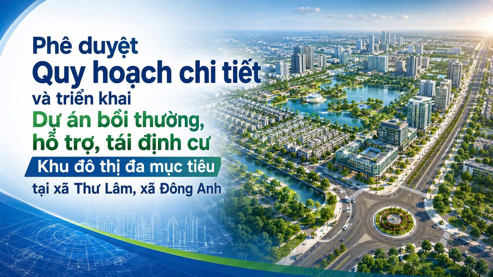 Phê duyệt Quy hoạch chi tiết và triển khai Dự án bồi thường, hỗ trợ, tái định cư Khu đô thị đa mục tiêu tại xã Thư Lâm, xã Đông Anh